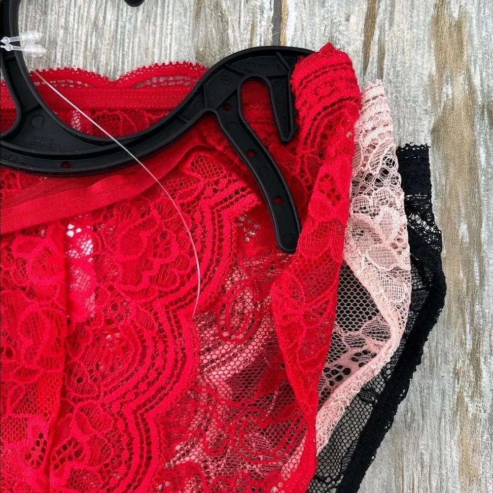 Lace Thong Panties Underwear 2, 3-Packs Size XXL